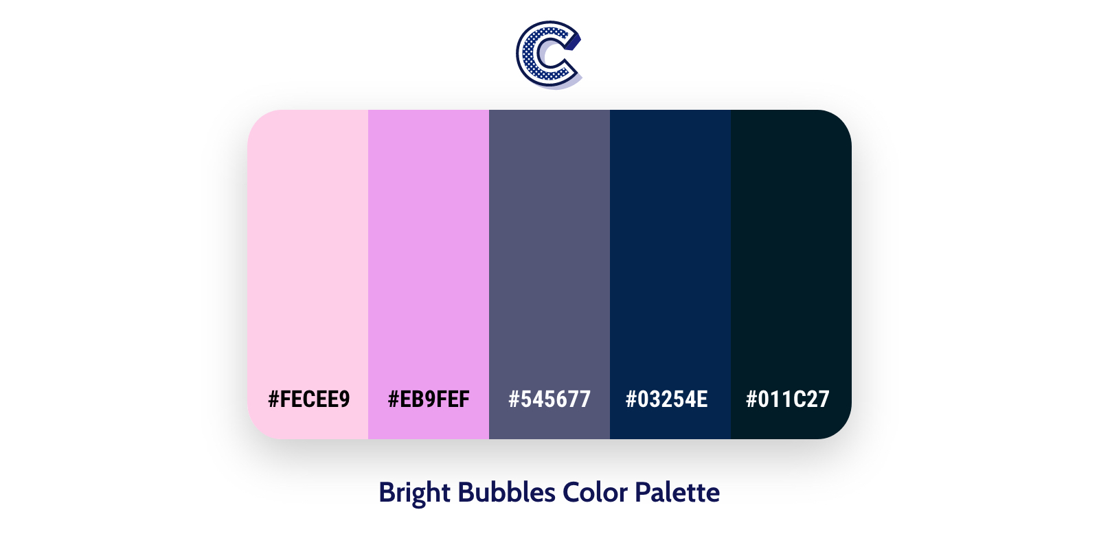 the featured of bright bubbles color palette