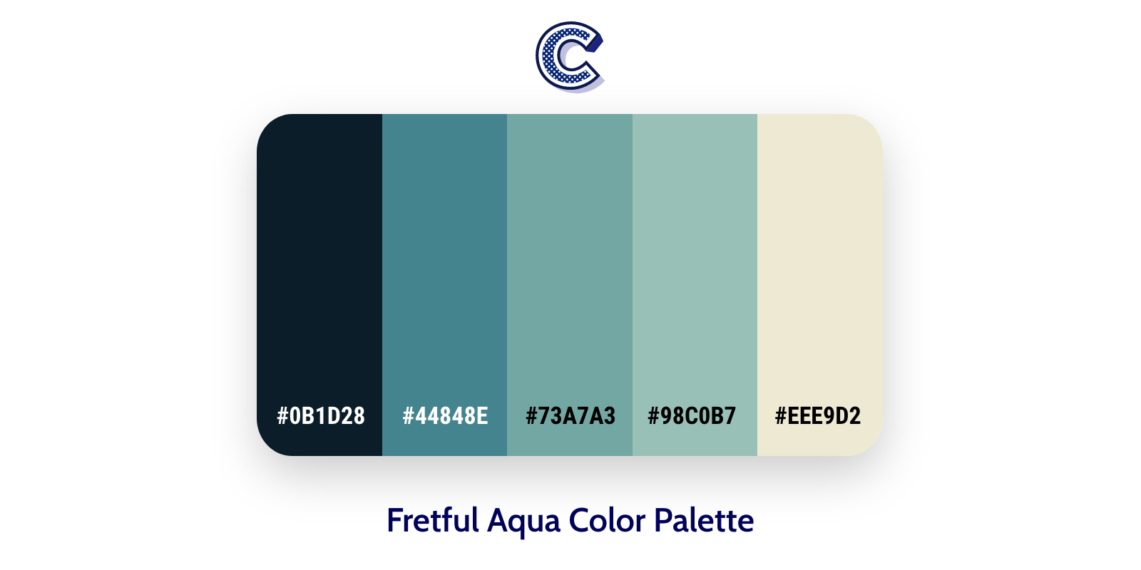 the featured image of Fretful Aqua color palette